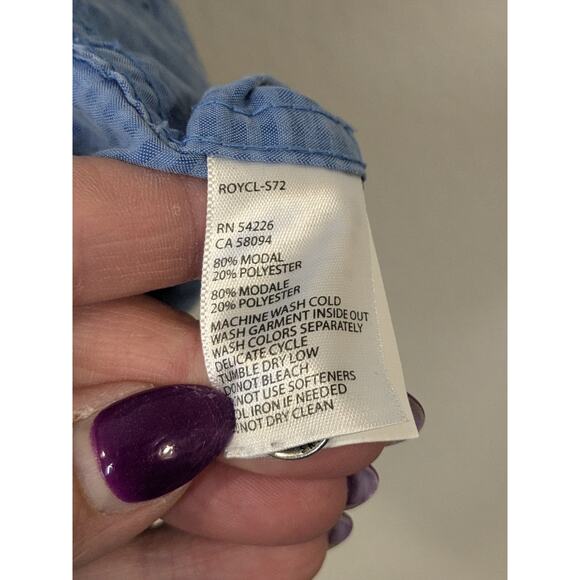 Royal Robbins Relaxed Fit Short Sleeve Button Front Shirt Blue Mens Size Medium - Picture 6 of 6